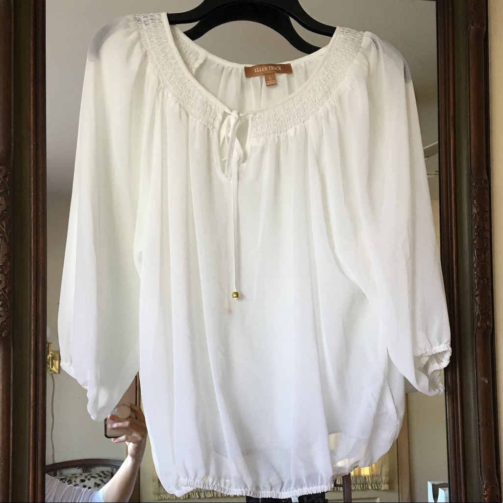 Ellen Tracy Size L White Top Brand New No Tag